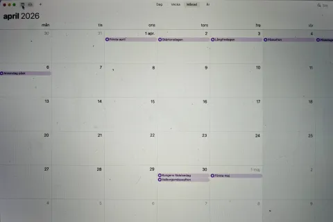 kalender med olika datum